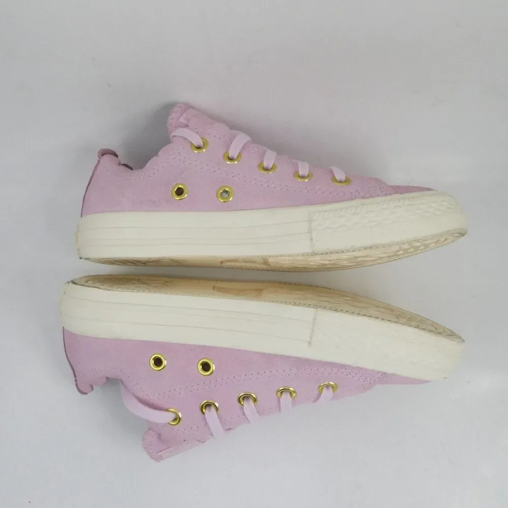 Converse Girls US 13 Chuck Taylor All Star Ox Frilly Thrills Pink Foam Suede